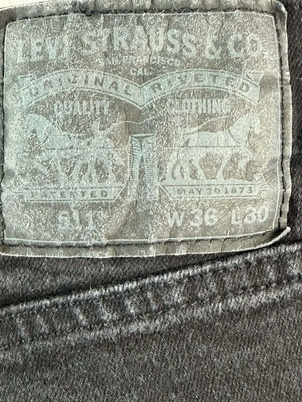 Levi's 511 Slim Fit Black Denim Jeans, Men's Size 36x30